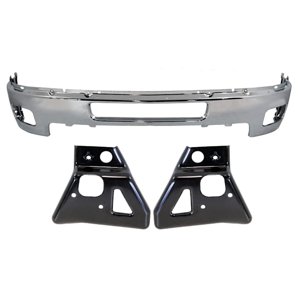3-Piece Kit, Front Bumper, Chrome, Includes (1) Bumper and (2) Bumper Bracket
