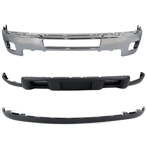 2013 Chevrolet Silverado 2500 HD WT - 3-Piece Kit, Front Bumper, Chrome, Includes (1) Bumper and (2) Valance