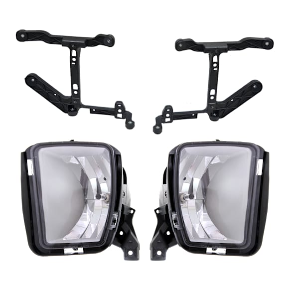 3-Piece Kit Front, Driver and Passenger Side Bumper Bracket, Includes (1) Bumper Bracket and (2) Fog Light