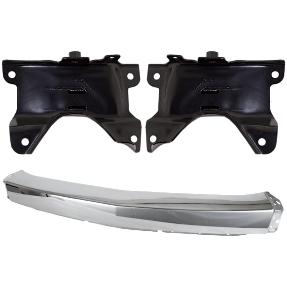 3-Piece Kit, Front Bumper, Chrome, Includes (1) Bumper and (2) Bumper Bracket