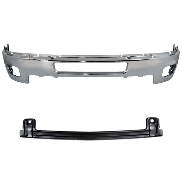 2014 Chevrolet Silverado 2500 HD LT - 2-Piece Kit Front Bumper, Chrome, Includes (1) Bumper and (1) Bumper Reinforcement