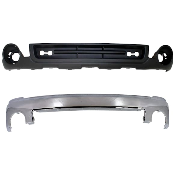 2012 GMC Sierra 1500 - 2-Piece Kit Front Bumper, For Models Without Towing Package, Chrome, Includes (1) Bumper and (1) Valance