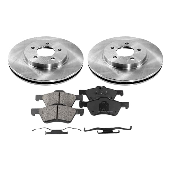 2-Wheel Set Front Brake Disc and Pad Kit, Plain Surface 5 Lugs 302.77 mm Ceramic Pro-Line Series, Includes (2) Disc and (1) Pad Set