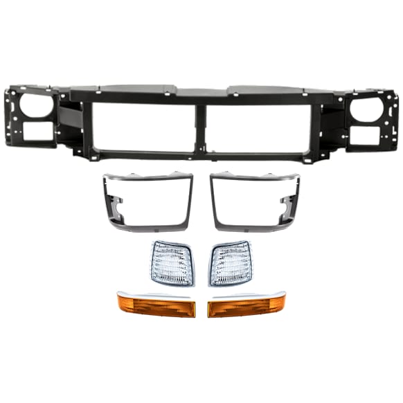 1993 Ford Bronco Eddie Bauer - 7-Piece Kit Header Panel,  Includes (2) Corner Light, (1) Header Panel, (2) Headlight Door, and (2) Turn Signal Light