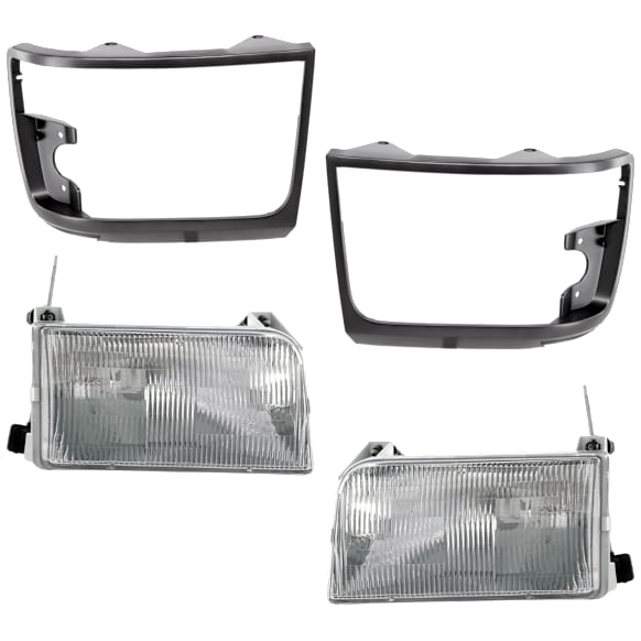 4-Piece Kit Front, Driver and Passenger Side Halogen Headlight, Includes (2) Headlight and (2) Headlight Door