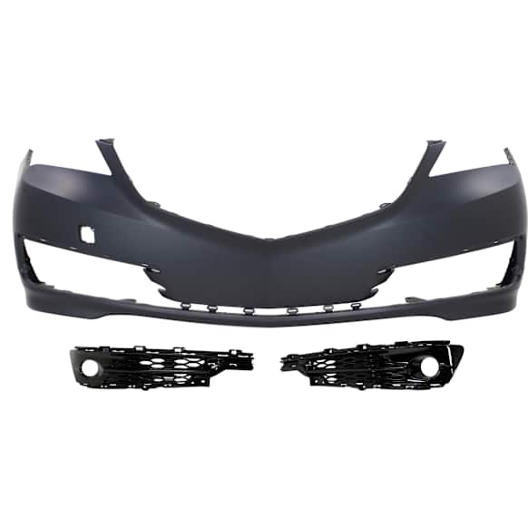 2015-2017 Acura TLX - 3-Piece Kit, Front Primed Bumper Cover, Includes (1) Bumper Cover and (2) Fog Light Trim