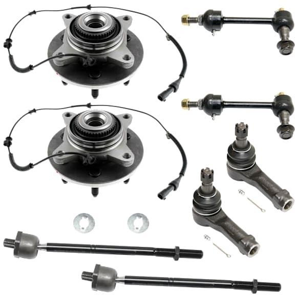 8-Piece Kit Front Suspension Kit, Includes (2) Sway Bar Link, (4) Tie Rod End, and (2) Wheel Hub