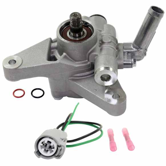 2003 Honda Pilot - 2-Piece Kit Power Steering Pump, Reservoir Not Included, 3.5L 6Cyl, Without Reservoir, Without Pulley,  Includes (1) Connectors and (1) Power Steering Pump