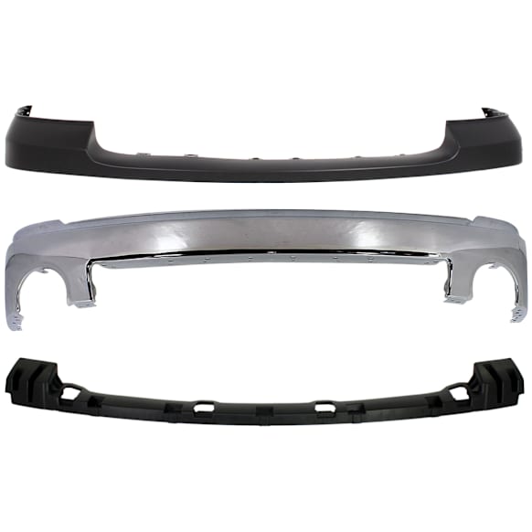 3-Piece Kit, Front Bumper, Chrome, Includes (1) Bumper, (1) Bumper Bracket, and (1) Bumper Cover