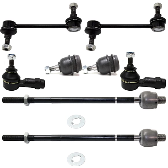 8-Piece Kit Front, Driver and Passenger Side Suspension Kit, Includes (2) Ball Joint, (2) Sway Bar Link, and (4) Tie Rod End