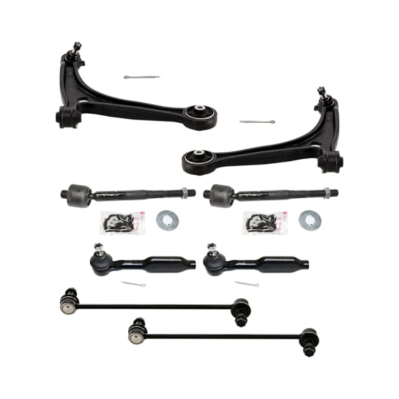 8-Piece Kit Front Suspension Kit, Includes (2) Control Arm, (2) Sway Bar Link, and (4) Tie Rod End