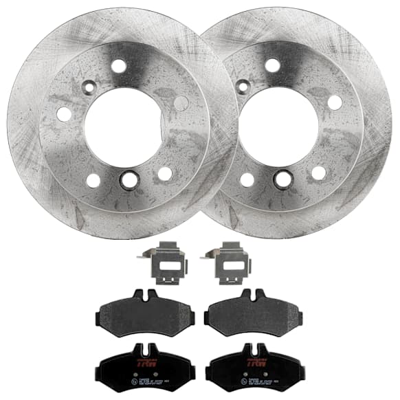 KIT-072924-1510 2-Wheel Set Rear Brake Disc and Pad Kit, Plain Surface 5 Lugs 272.03 mm Semi-metallic, Includes (1) Brake Pad Set and (2) Brake Disc