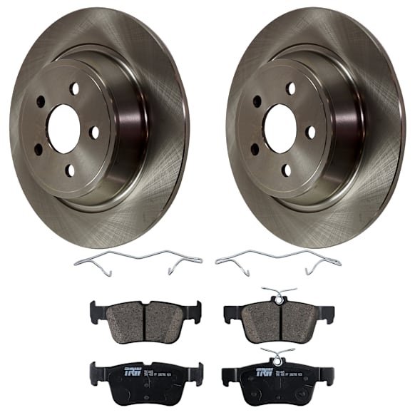 2018 Lincoln MKZ - 2-Wheel Set Rear Brake Disc and Pad Kit, Plain Surface, 5 Lugs, 314.96 mm, Ceramic, 3.0L 6Cyl, Includes (2) Disc and (1) Pad Set