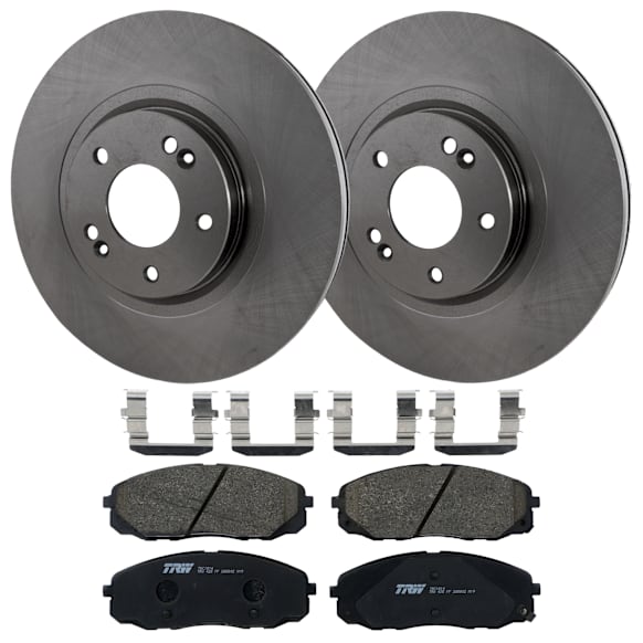 2019 Kia Sedona - 2-Wheel Set Brake Disc and Pad Kit, Plain Surface, 5 Lugs, 320.04 mm, Ceramic, 3.3L 6Cyl, Includes (2) Disc and (1) Pad Set