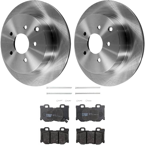 KIT-072924-3257 2-Wheel Set Rear Brake Disc and Pad Kit, Plain Surface 5 Lugs 308 mm Semi-metallic, Includes (1) Brake Pad Set and (2) Brake Disc