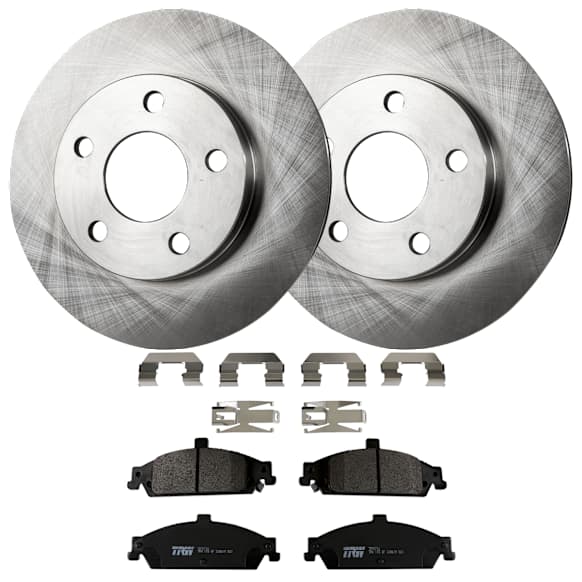 KIT-072924-404 2-Wheel Set Front Brake Disc and Pad Kit, Plain Surface 5 Lugs 277.88 mm Semi-metallic, Includes (2) Disc and (1) Pad Set