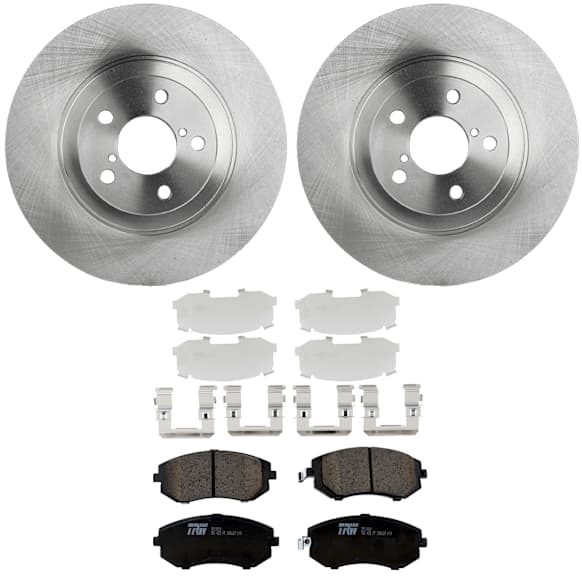 KIT-072924-4482 2-Wheel Set Front Brake Disc and Pad Kit, Plain Surface 5 Lugs 293.4 mm Ceramic, Includes (2) Brake Disc and (1) Brake Pad Set