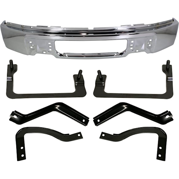 2010 Ford F-150 - 7-Piece Kit Front Bumper, Chrome, Includes (1) Bumper and (6) Bumper Bracket