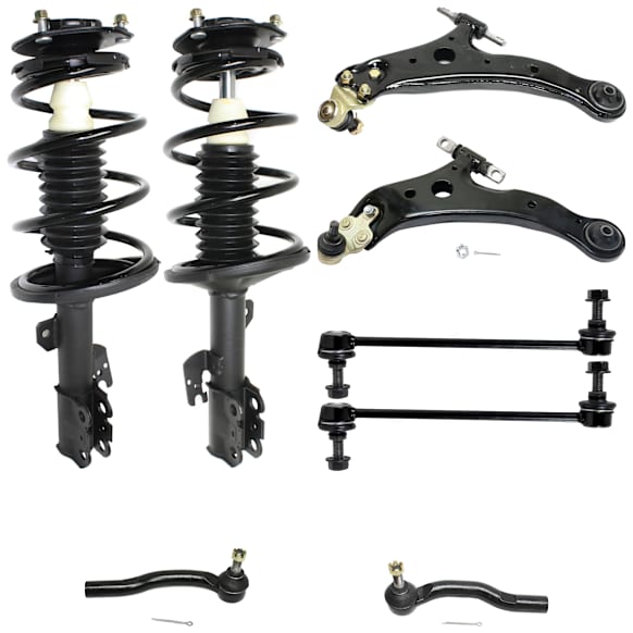 8-Piece Kit Front, Driver and Passenger Side Fully Loaded Strut, FWD, Includes (2) Control Arm, (2) Tie Rod End, (2) Sway Bar Link and (2) Shock Absorber and Strut Assembly