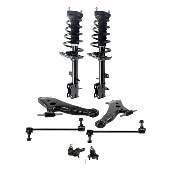 8-Piece Kit Rear, Driver and Passenger Side Fully Loaded Strut, AWD, Includes (2) Ball Joint, (2) Control Arm, (2) Loaded Strut, and (2) Sway Bar Link
