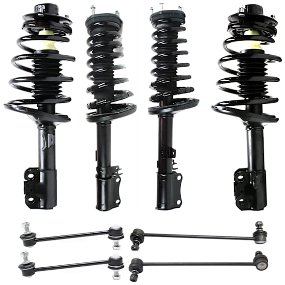 8-Piece Kit Fully Loaded Strut, Includes (4) Loaded Strut and (4) Sway Bar Link