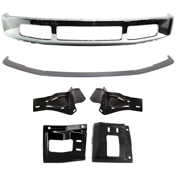 6-Piece Kit, Bumper, Chrome, Includes (1) Bumper, (4) Bumper Bracket, and (1) Bumper Trim