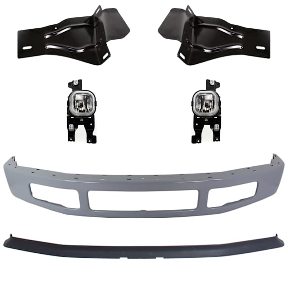 6-Piece Kit, Bumper, Paint to Match, Includes (1) Bumper, (2) Bumper Bracket, (2) Fog Light, and (1) Valance