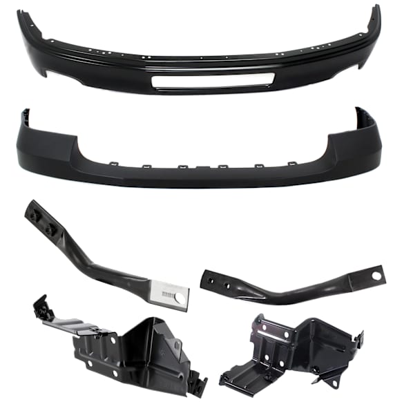 6-Piece Kit, Bumper, Painted Black, Includes (1) Bumper, (4) Bumper Bracket, and (1) Bumper Cover