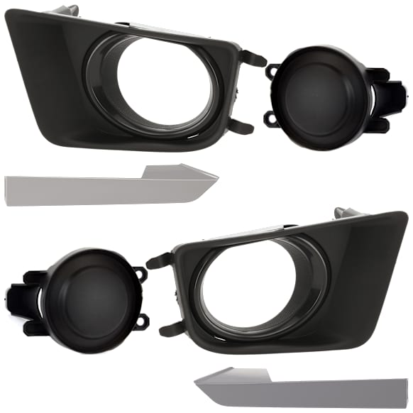 6-Piece Kit Fog Light Cover, Black, Includes (2) Fog Light Cover, (2) Fog Light Trim and (2) Headlight Filler