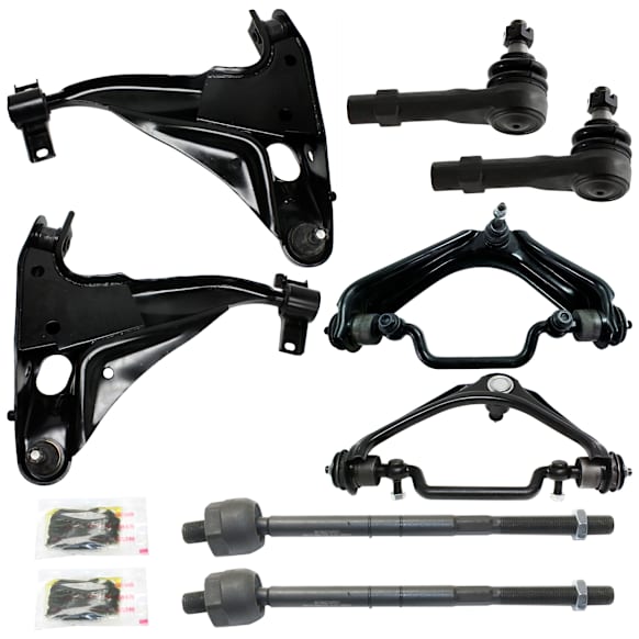 8-Piece Kit Front, Driver and Passenger Side Control Arms, Includes (4) Control Arm and (4) Tie Rod End