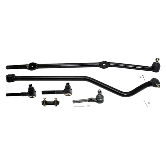 6-Piece Kit Track Bar - Direct Fit, 6-Piece Kit Includes (1) Tie Rod Adjusting Sleeve, (4) Tie Rod End, and (1) Track Bar