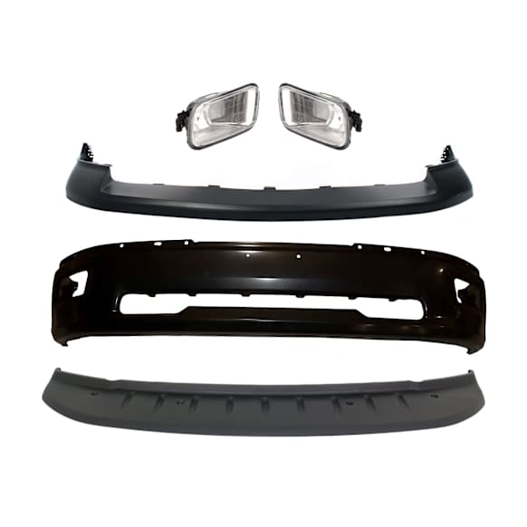 2012 Ram 1500 Express - 5-Piece Kit Front Bumper, For Models Without Sport Package, Type 2, Paint to Match, Includes (1) Bumper, (1) Bumper Cover, (2) Fog Light, and (1) Valance