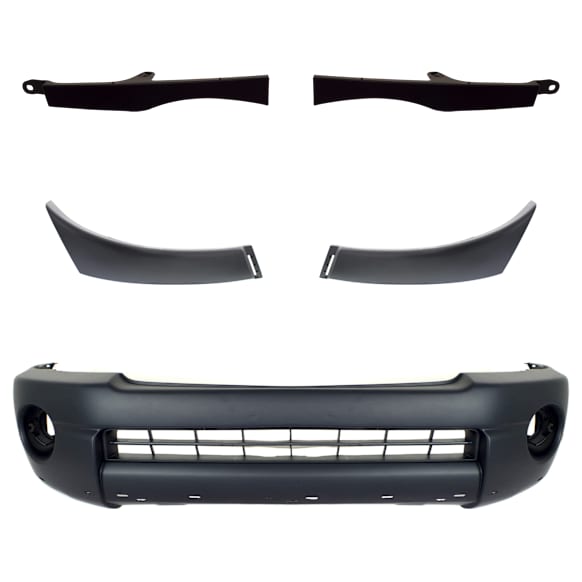 2005 Toyota Tacoma - 5-Piece Kit Front Textured Bumper Cover, Includes (1) Bumper Cover, (2) Bumper End, and (2) Headlight Filler
