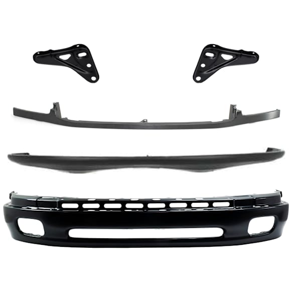2004 Toyota Tundra - 5-Piece Kit Front, Lower Bumper, Painted Black,  Includes (1) Bumper, (2) Bumper Bracket, (1) Bumper Cover, and (1) Bumper Trim