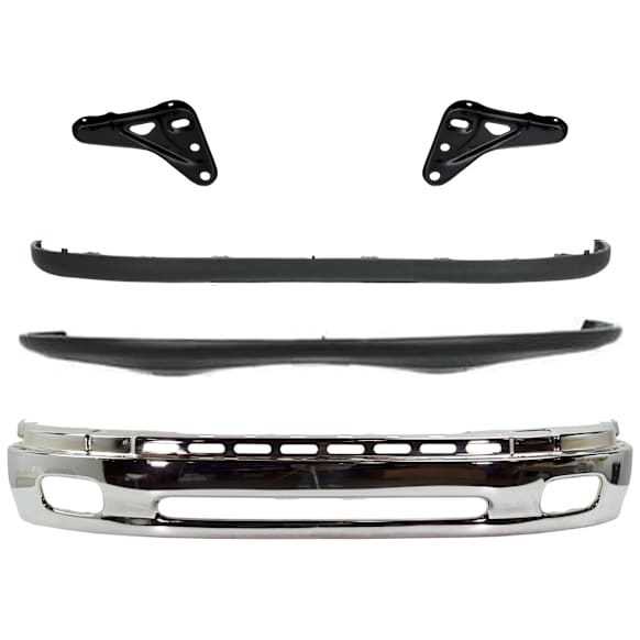 2003 Toyota Tundra - 5-Piece Kit Front, Lower Bumper, 4-Door,  (Access Cab), Chrome, Extended Cab Pickup,  Includes (1) Bumper, (2) Bumper Bracket, (1) Bumper Cover, and (1) Valance