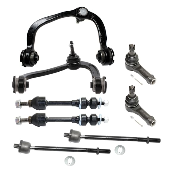 8-Piece Kit Front, Driver and Passenger Side, Upper, Inner and Outer Suspension Kit, Includes (4) Tie Rod End, (2) Control Arm, and (2) Sway Bar Link