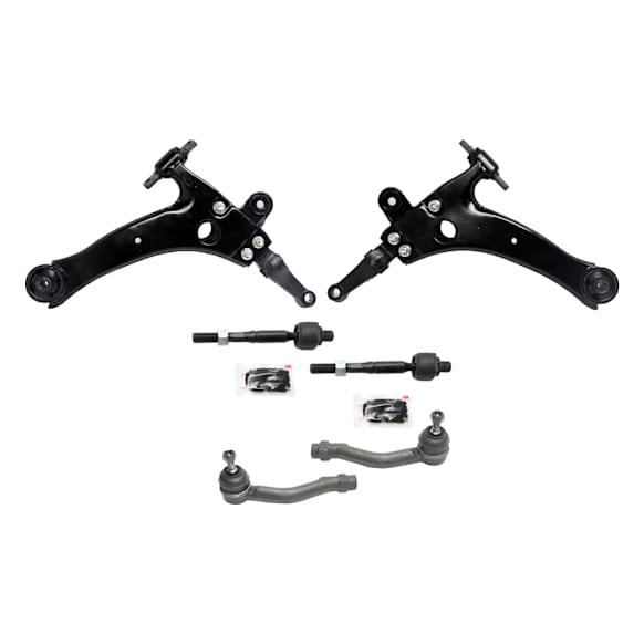 6-Piece Kit Control Arm Includes (2) Control Arm and (4) Tie Rod End