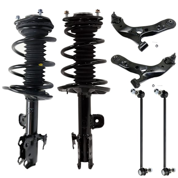 6-Piece Kit Front Suspension Kit, Includes (2) Control Arm, (2) Loaded Strut, and (2) Sway Bar Link