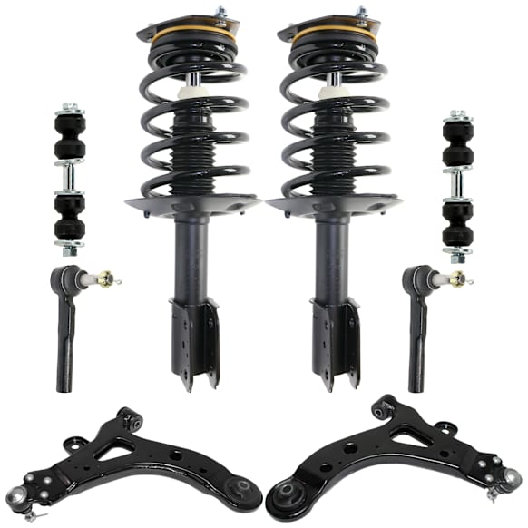 8-Piece Kit Fully Loaded Strut, Includes (2) Control Arm, (2) Loaded Strut, (2) Sway Bar Link, and (2) Tie Rod End