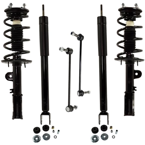 6-Piece Kit Front and Rear, Driver and Passenger Side Shock and Fully Loaded Strut, AWD, Includes (2) Loaded Strut, (2) Shock, and (2) Sway Bar Link