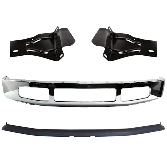 4-Piece Kit, Bumper, Chrome, Includes (1) Bumper, (2) Bumper Bracket, and (1) Valance