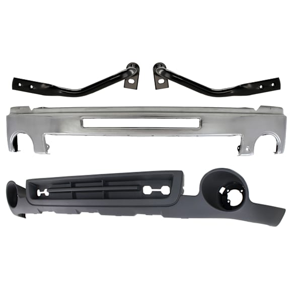 4-Piece Kit, Bumper, Chrome, Includes (1) Bumper, (2) Bumper Bracket, and (1) Valance