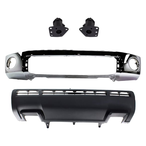 4-Piece Kit, Bumper, Chrome, Includes (1) Bumper, (2) Bumper Bracket, and (1) Valance