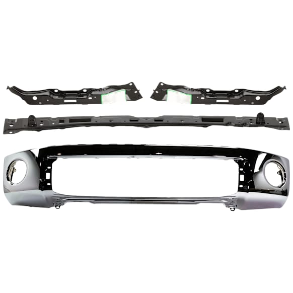 2007-2013 Toyota Tundra - 4-Piece Kit, Bumper, Chrome, Includes (1) Bumper and (3) Bumper Retainer