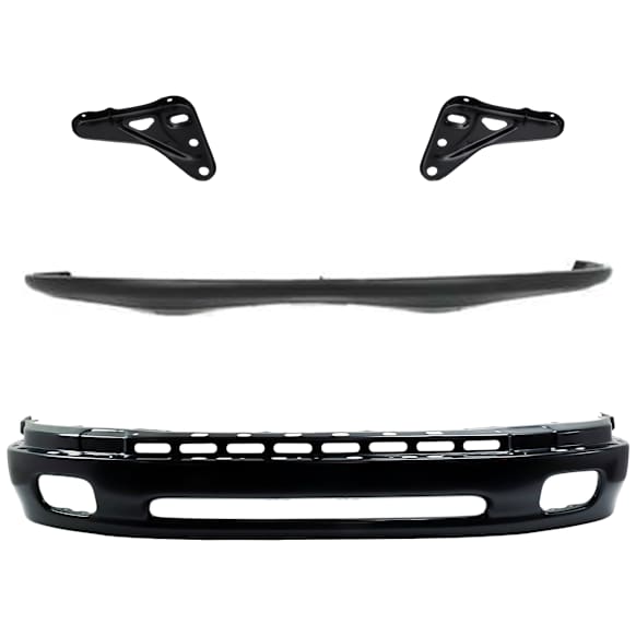 4-Piece Kit, Front, Lower Bumper, Painted Black, Includes (1) Bumper, (2) Bumper Bracket, and (1) Bumper Cover