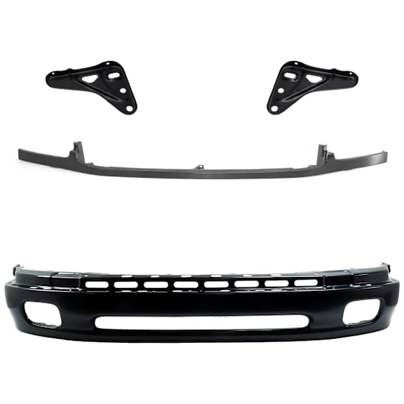 2000 Toyota Tundra - 4-Piece Kit Front, Lower Bumper, Painted Black, Includes (1) Bumper, (2) Bumper Bracket, and (1) Bumper Trim