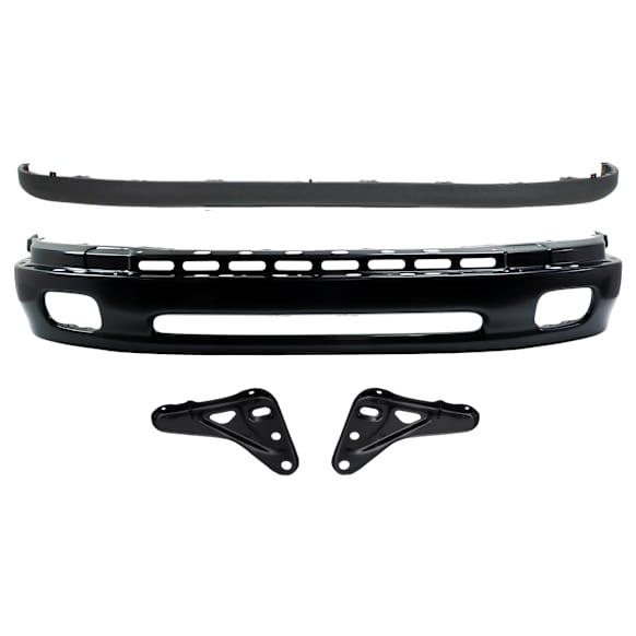 2003 Toyota Tundra - 4-Piece Kit Front, Lower Bumper, Painted Black, Includes (1) Bumper, (2) Bumper Bracket, and (1) Valance