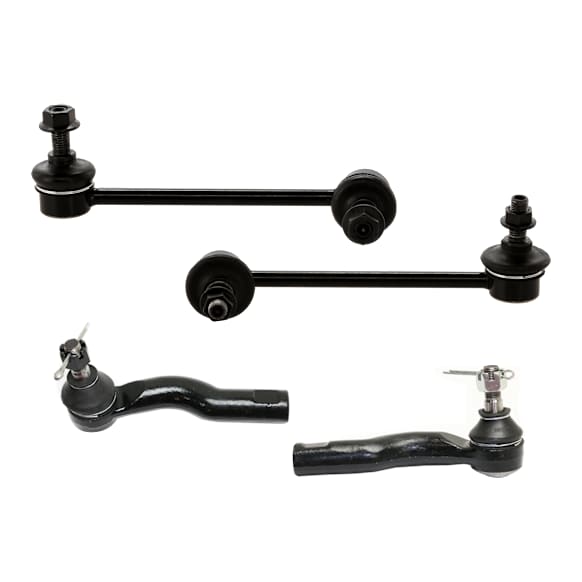 4-Piece Kit Front, Driver and Passenger Side, Outer Tie Rod End Includes (2) Sway Bar Link and (2) Tie Rod End