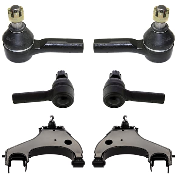 6-Piece Kit Control Arm, 4WD, Includes (2) Control Arm and (4) Tie Rod End
