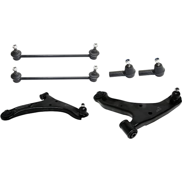 2011 Suzuki Grand Vitara - 6-Piece Kit Front, Driver and Passenger Side, Lower Control Arm, 4WD, Includes (2) Control Arm, (2) Sway Bar Link, and (2) Tie Rod End
